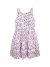 New Polo Ralph Lauren Big Girl's Floral Print Seersucker Dress Pink size 16 NWT