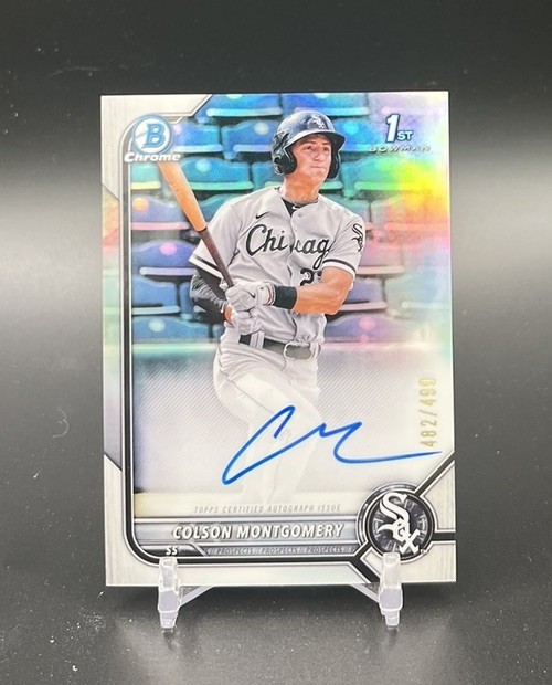 Colson Montgomery 2022 1st Bowman Chrome Refractor Auto /499 White Sox INVEST