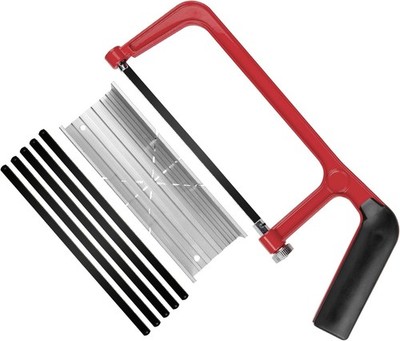  Mini Hacksaw with Miter Box Set, 6'' Hack Saw with Mini Hacksaw Upgrade Set