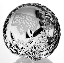 Waterford 2020 MLB World Series Champions Dodgers Crystal Baseball New 439/2020