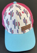 Ariat Hat Snapback Trucker Southwest Cactus Baseball Cap Mesh Logo Youth Kids
