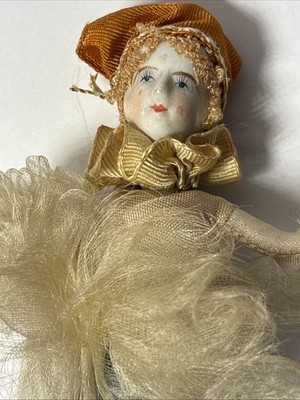 antique pierrot boudoir doll 1920-30