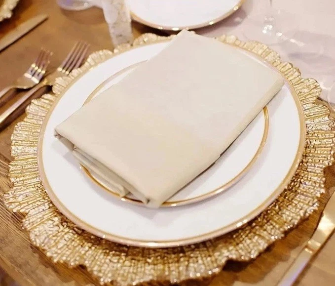 Juego de 12 Placas Cargador Plástico Arrecife Dorado, 13" Reutilizables, Entretener, Comedor Foto 4 de 4