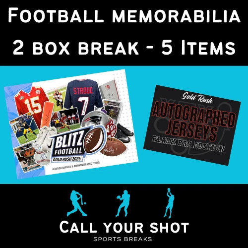 Pittsburgh Steelers 5 Autographed Items Box Break - 2025 Blitz Football Gold Rus