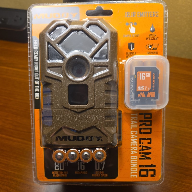 MUDDY Pro Cam 16 Combo Video Trail Camera Batteries & 16GB Memory - NIB Included