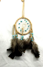 Native American Made Dream Catcher, 4" Purple Amethyst DreamCatcher, COA  #DC4-6