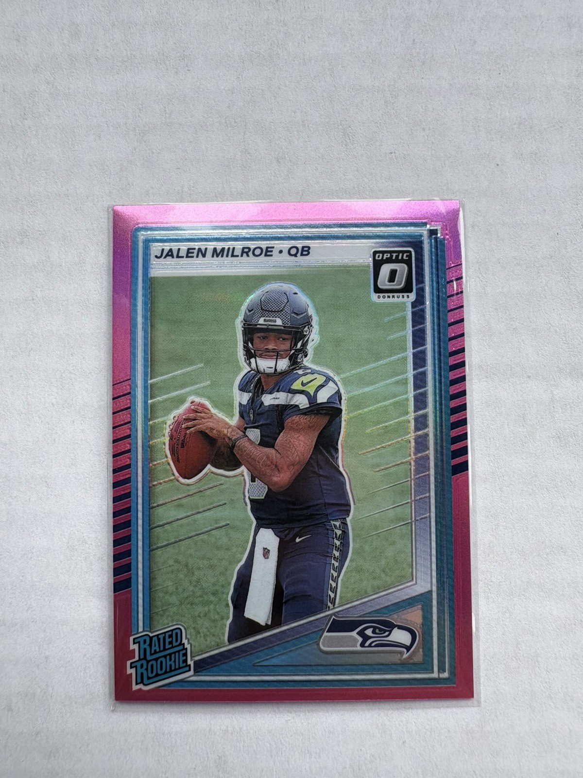 2025 Panini Donruss - Rated Rookie Jalen Milroe #307 Optic Preview Pink Prizm
