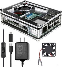 Miuzei Raspberry Pi 3 B Case with Fan Cooling 3B 3 clear white