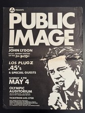 Vintage 1980 Public Image Ltd John Lydon Olympic The Plugz Punk Flyer Poster
