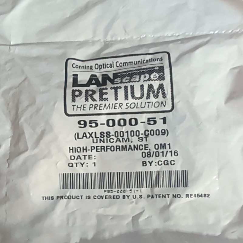 Corning LANscape Pretium UniCam ST-ST OM1 Fiber Connector, Beige 95-000-51