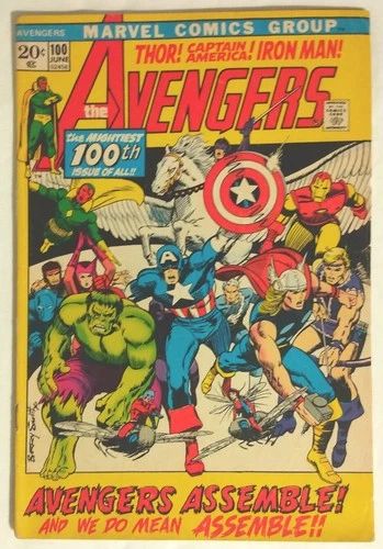 Avengers #100 1972 Vintage Marvel Comic Captain America Iron Man Thor Hulk Wasp
