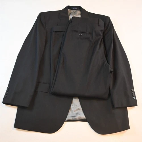 Daniel Cremeiux 44R 38x30 Black Striped 100% Wool Denver Mens Jacket Pants Suit