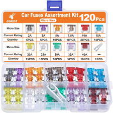 120Pcs Micro Fuses, Low Profile Mini Fuse Kit, Micro Fuses Assortment Kit for Ca