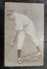 1939-46 Baseball Exhibits Salutations Vernon Lefty Gomez HOF Yankees Paper Loss