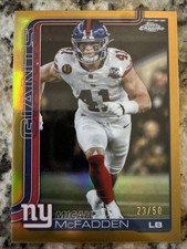 2025 Topps Chrome Football Micah McFadden True Gold Refractor 23/50 #232