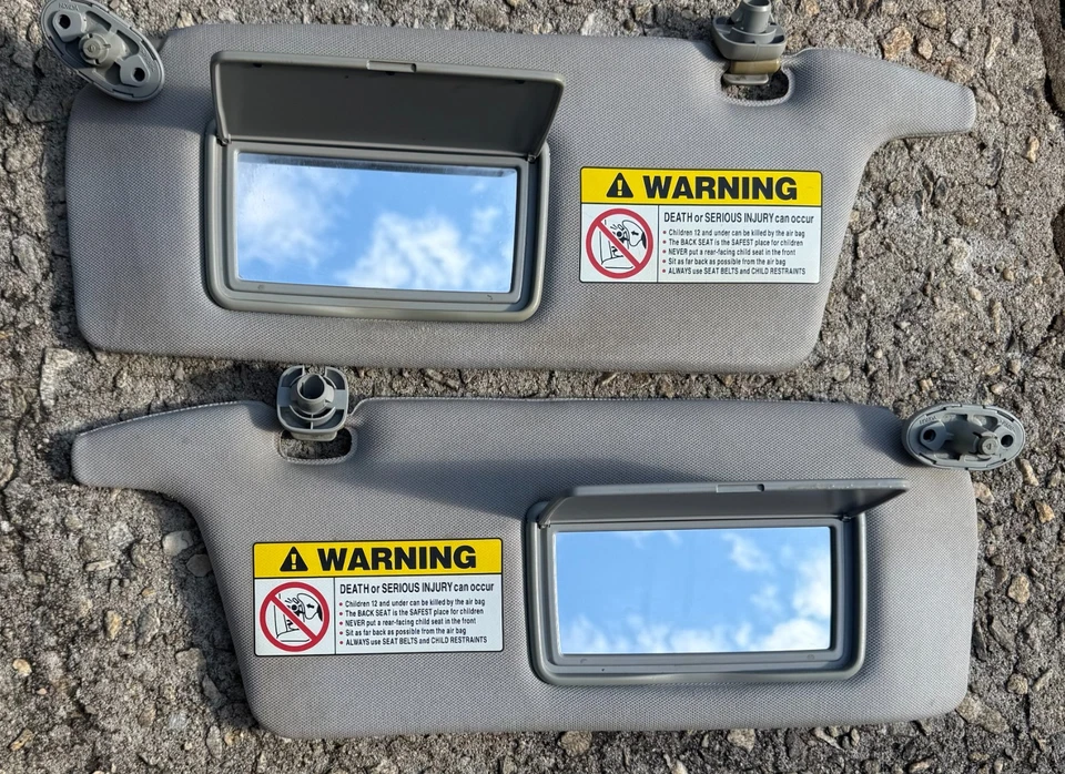 Parasoles Honda Civic 2001-2005 tela gris OEM para pasajeros y conductor Foto 2 de 3