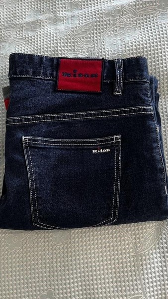Men Kiton Jeans Navy Denim 31