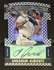 2015 Prizm Fresh Faces Signatures Black & White Checker Abraham Almonte Auto #21