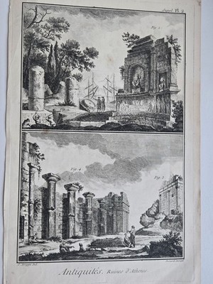 Kupferstich Radierung Ruines d'Athenes Robert Bénard Joseph Dreppe 1760