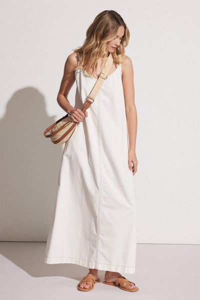 DECJUBA Sari V Neck Denim Maxi Dress Size 8 Excellent Condition #24545