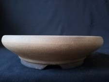 Vaso Bonsai Rotondo In Gres Marrone da Esterno e Interno. 