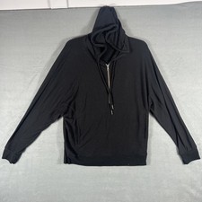 Cable Gauge Women's Black 1/4 Zip Hooded Pullover Sweatshirt Size Large L/G