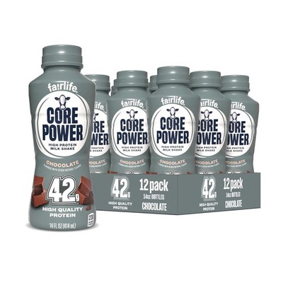 Core Power Elite High Protein Shake, Chocolate, 42g Bottle, 14oz, 12 Pack