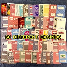 Juego de muestreador de cartas de casino: 1 cara de 60 casinos de EE. UU., lote mixto de intercambio de cartas de juego