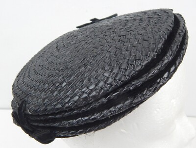 Dajon New York Women's Ribbon Straw Style Black Hat Vintage Chic!