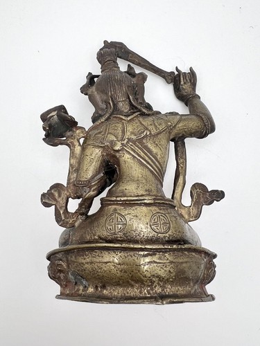 Antique Tibetan Brass Manjusri Buddhist Bodhisattva Of Wisdom Tibet Buddha 6”H - Bild 8 von 12