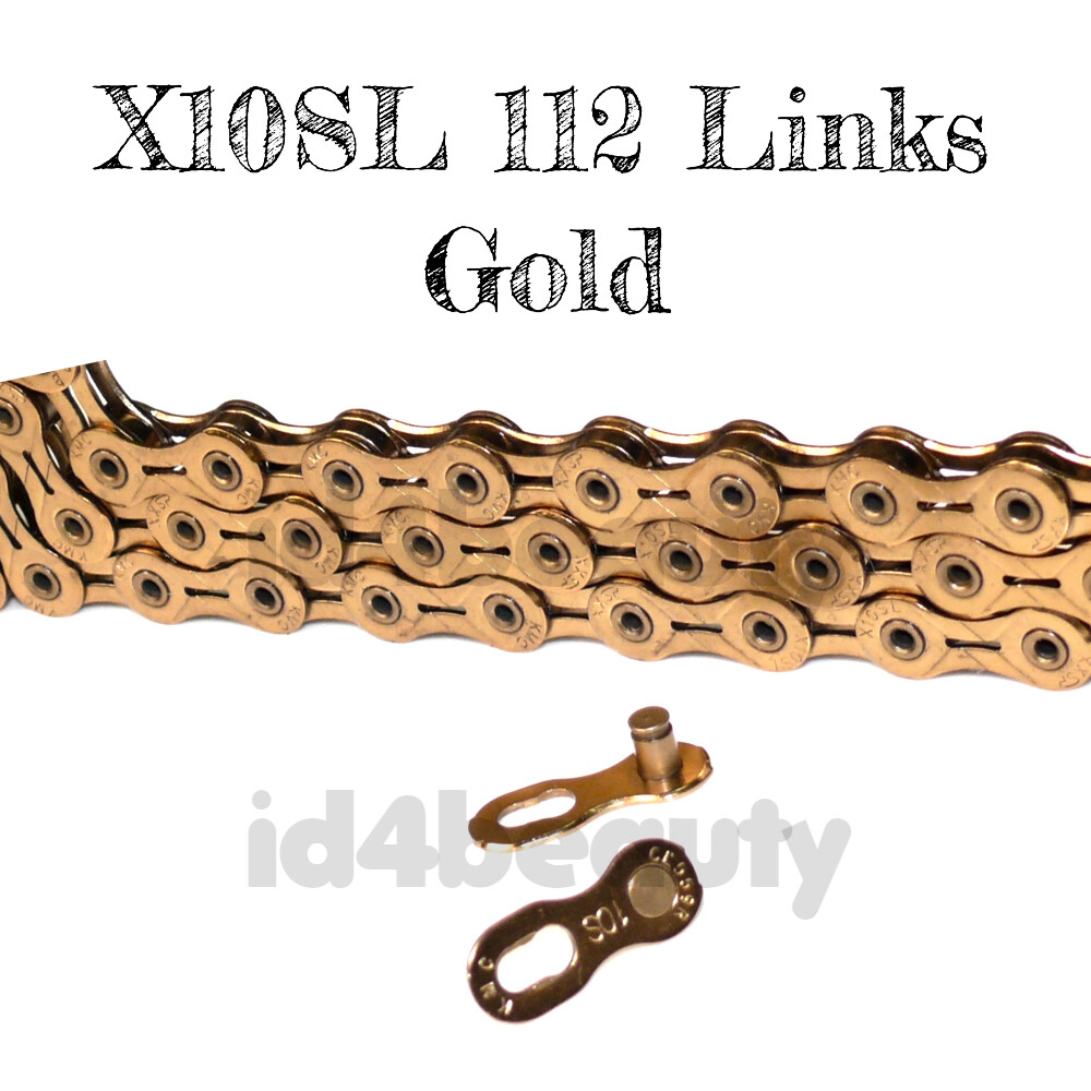KMC Gold X10SL 112 Links Chain 10-Speed Compatible Shimano SRAM