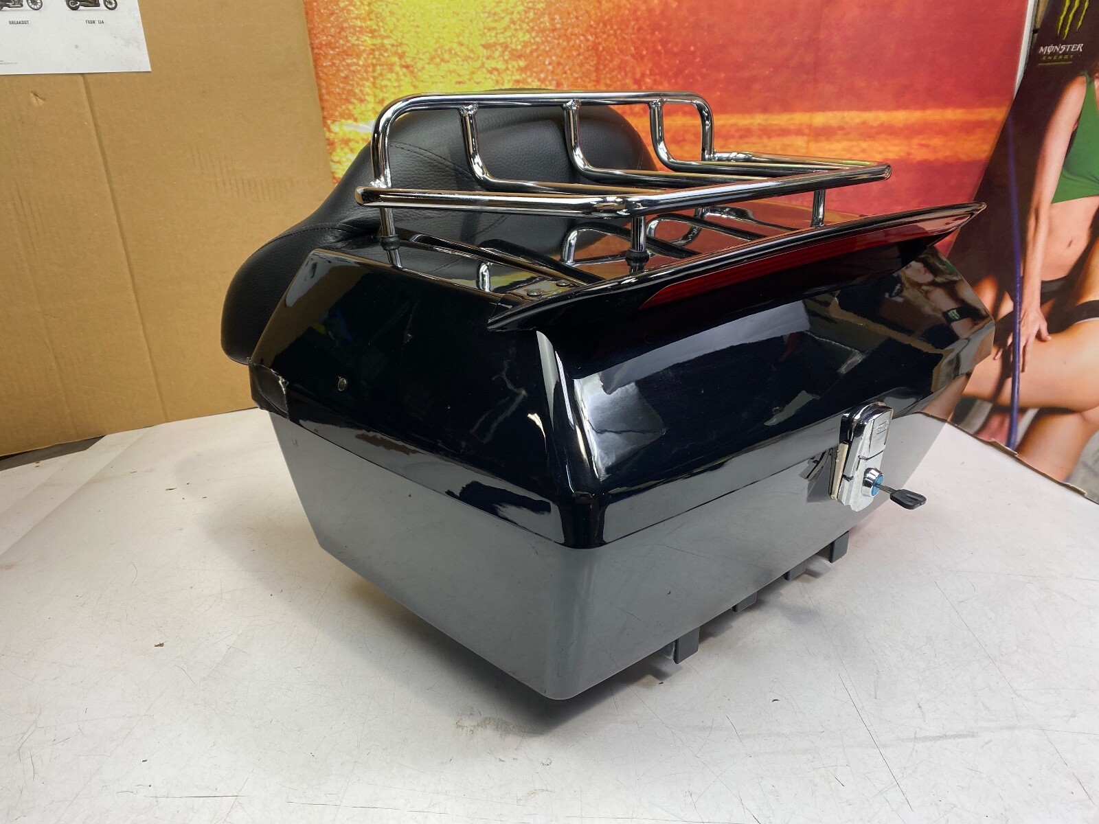 🔥EGO Harley Honda Yamaha Kaw. Suz. Black Motorcycle Trunk Tour Pack ...