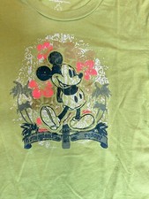 Vintage WDW Disneyland Resort Mickey Mouse Hibiscus Palm Trees Shirt NWT Size L