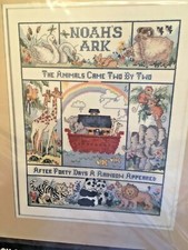 Dimensions NOAH AND THE ANIMALS Counted Cross Stitch Kit Ark 11" x 14" opened