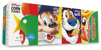 Kelloggs Variety - Frosties Chocos Pops Cornflakes - 8 Mini Packungen - 205g