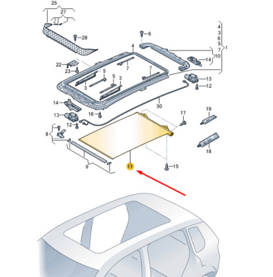 Pare-Soleils Auto 1T0877307A Pare-Soleil De Toit Ouvrant En Maïs Noir