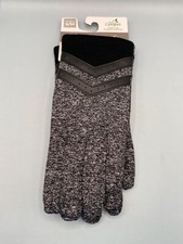 Isotoner Signature Women's Black Rib Knit Fleece Lined Gloves Size S/M NWT