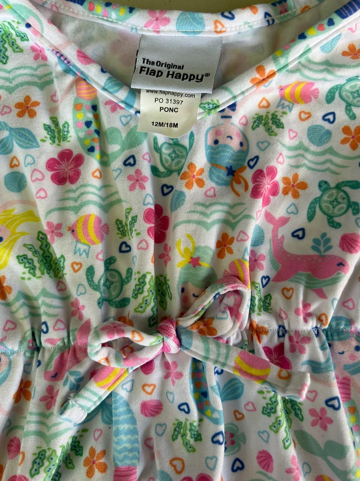 Traje de baño con solapa Happy Girls cubierta 12-18 meses sirena laguna protección UV Foto 2 de 3