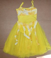 NWOT yellow small child lyrical ballet costume Designer's sample sparkle chiffon