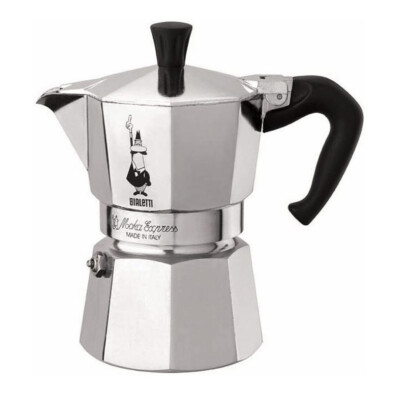 Bialetti Moka Express Espressokocher 6 Tassen silber/schwarz 0001163