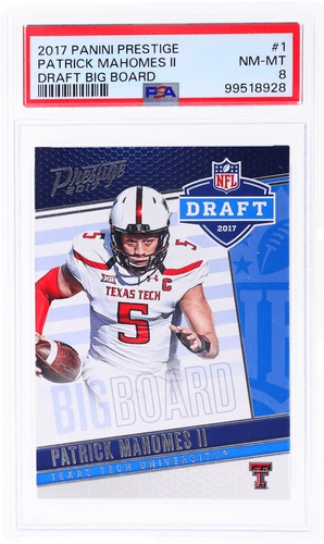 2017 Panini Prestige Patrick Mahomes Draft Big Board #1 PSA 8 Rookie RC