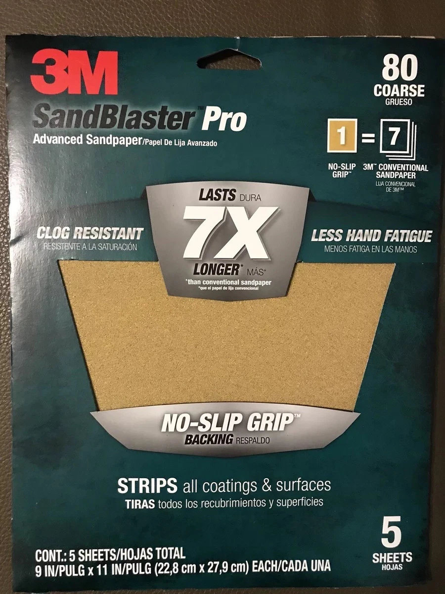 100 pack 3M SandBlaster Pro Sandpaper 9 x11 sheets 80 Grit