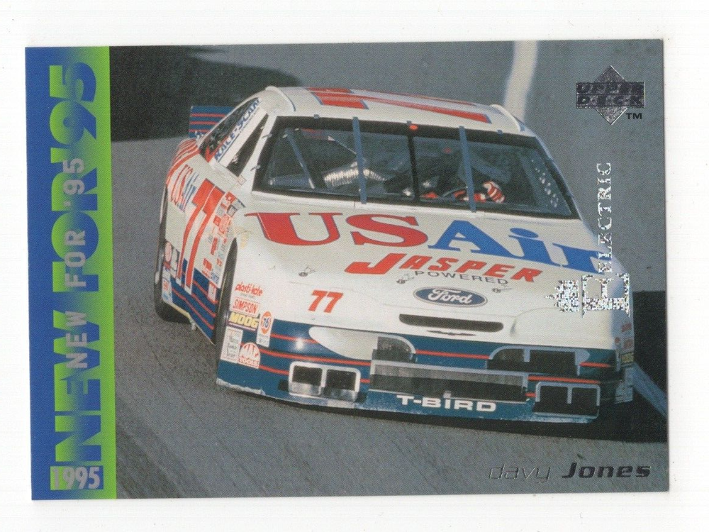 1995 UPPER DECK NASCAR RACING CAR SILVER ELECTRIC DAVY JONES #296