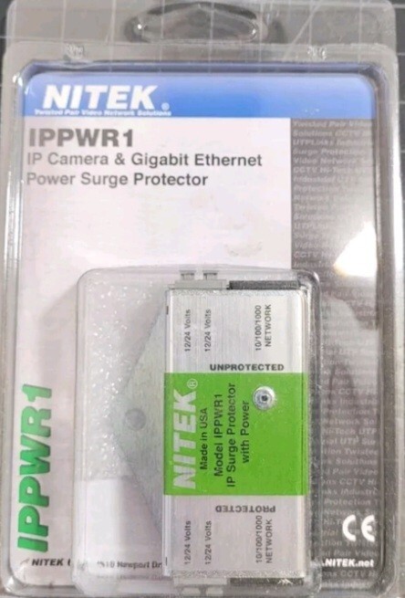 NITEK IPPWR1  Lightning Arrester - IP Camera & Gigabit Ethernet Surge Protector