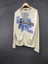 John Galliano wool cardigan back two face print size L Rare unisex
