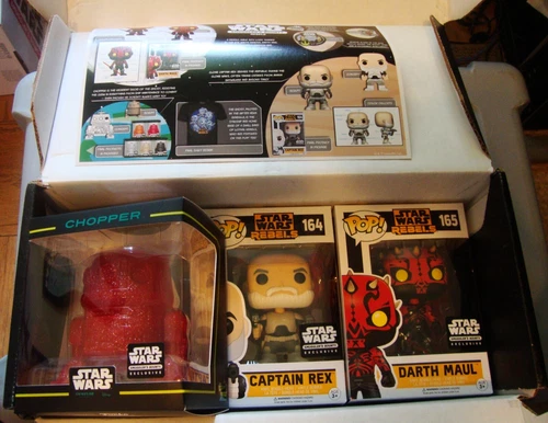 Star Wars Funko POP! Smuggler's Bounty Rebels Captain Rex Darth Maul 164 165