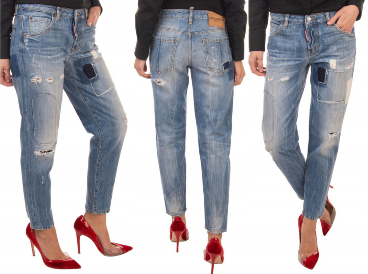 DSQUARED2 JEANS BOYFRIEND HOCKNEY PANTS DENIM HOSE TROUSERS ICONIC