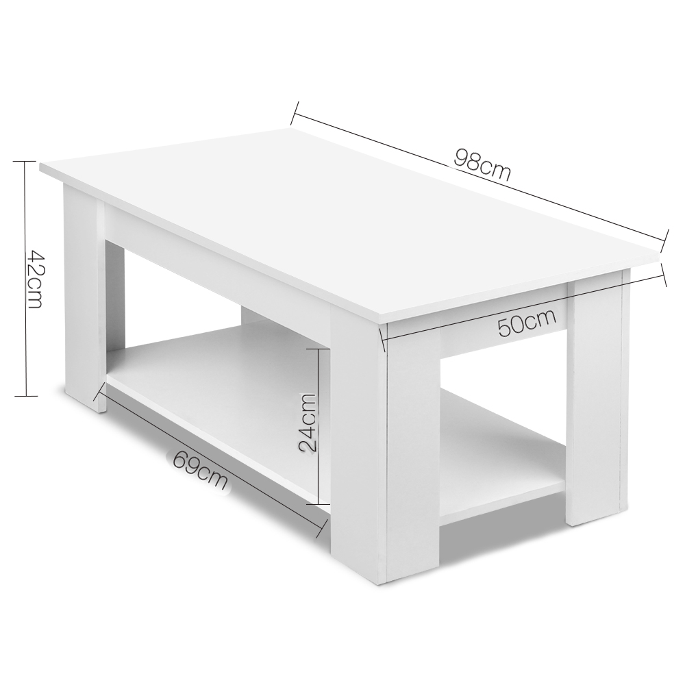 Artiss Coffee Table Lift Up Top Modern Wooden Tables Hidden Book