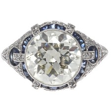 2.5Ct White Round Cut CZ Antique Style Art Deco Wedding 925 Sterling Silver Ring