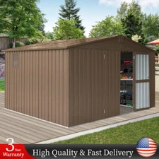 11x 9FT Backyard Storage Shed Metal Utility Tool Storage House w/ Lockable Doors